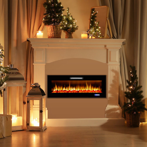 Symple Stuff Paynesville Recessed & Wall Mounted Electric Fireplace